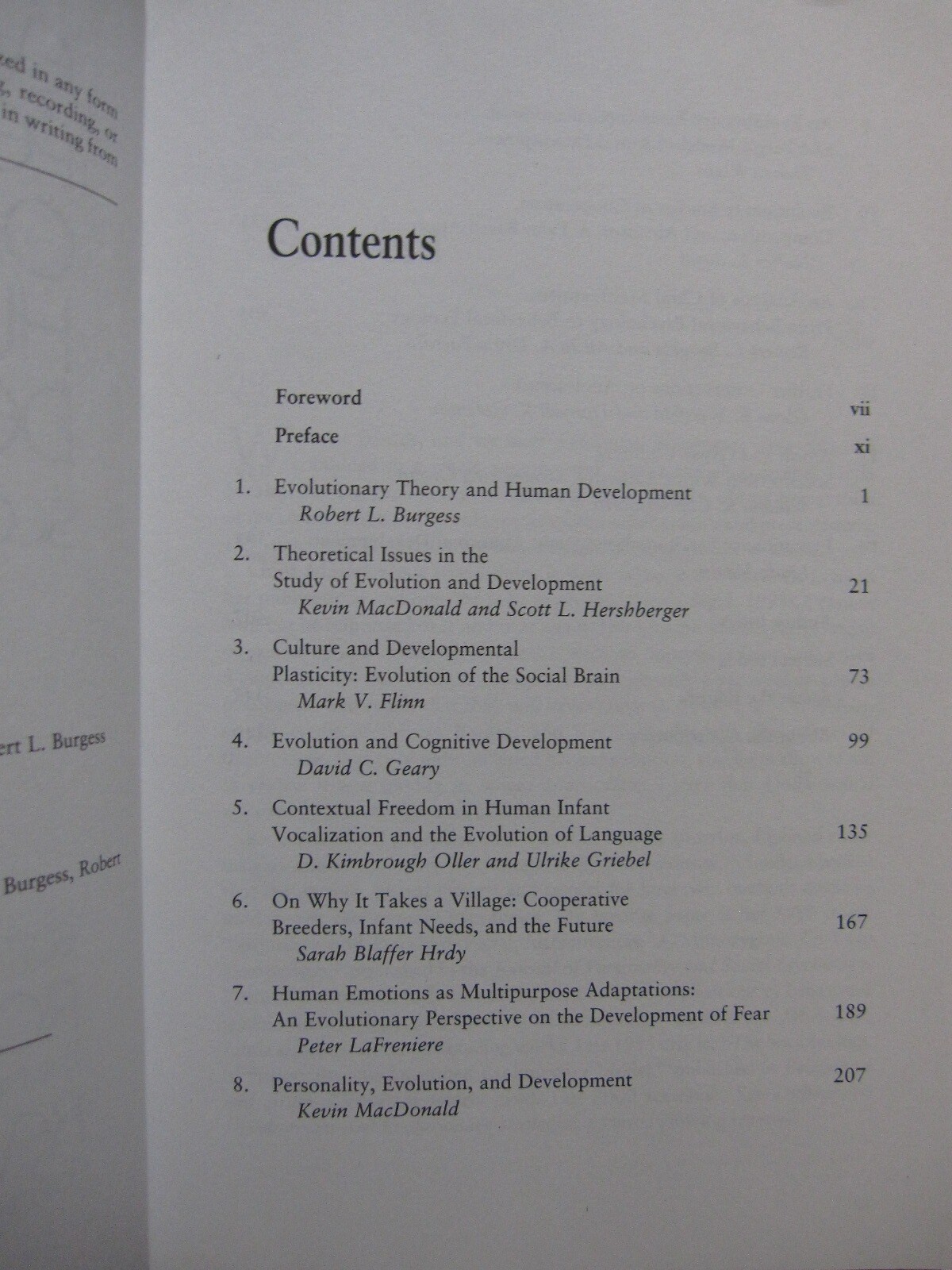 Evolutionary Perspectives on Human Development [paperback] Burgess, Robert Lee