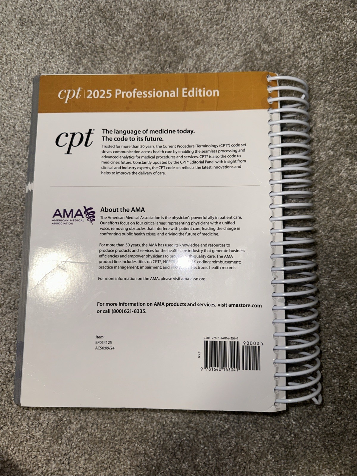 CPT 2025 Professional Edition Codebook With Rules & Guidelines AMA Association