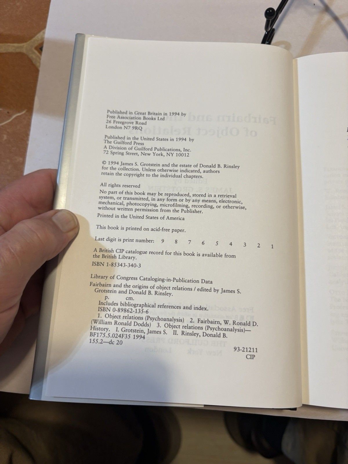 Fairbairn and the Origins of Object Relations by