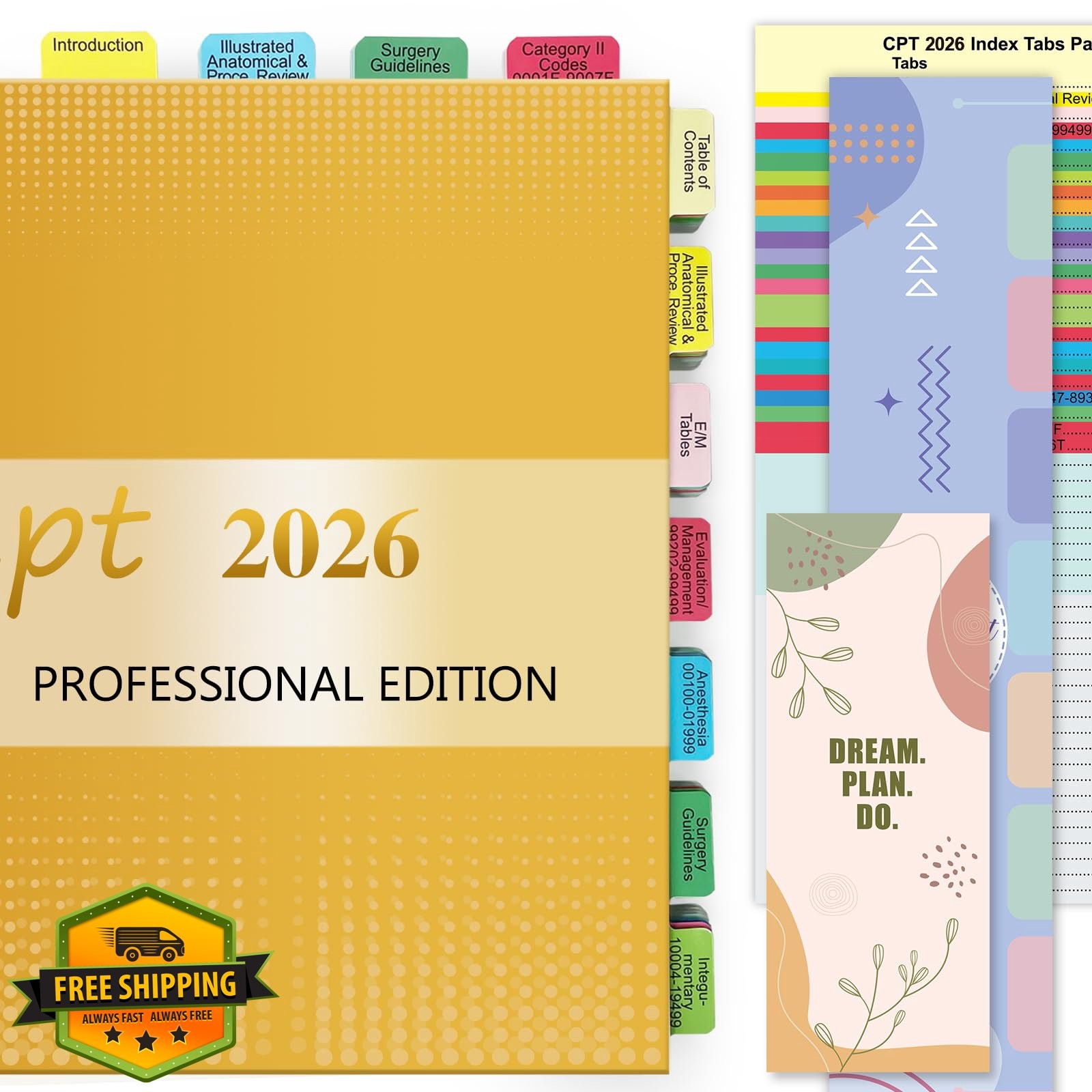 CPT 2026 Professional Edition Index Tabs Laminated Color-Coded Book
