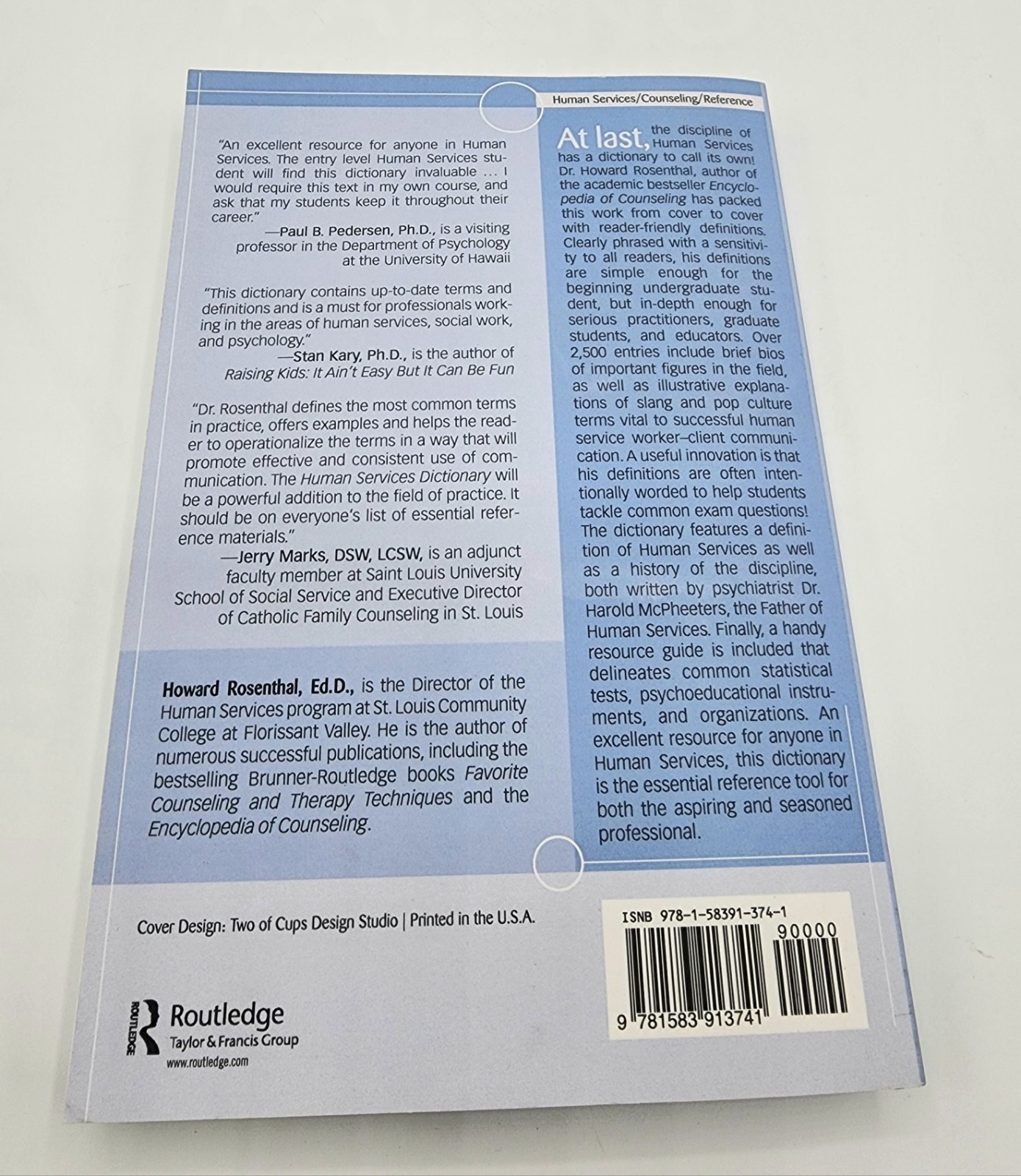 Human Services Dictionary – paperback, 9781583913741, Howard Rosenthal