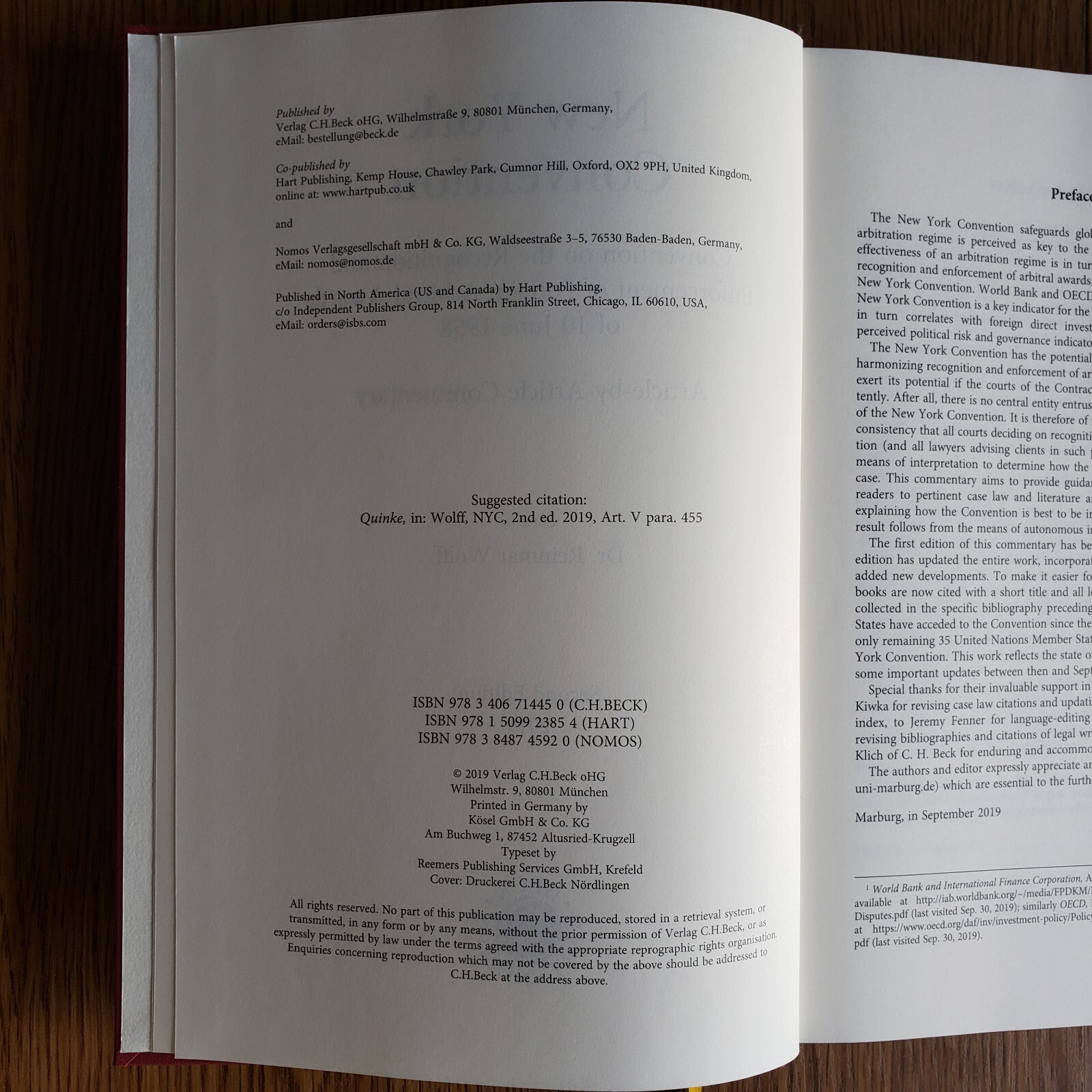 New York Convention: Article-by-Article Commentary (Dr. Reinmar Wolff) 2nd ed.