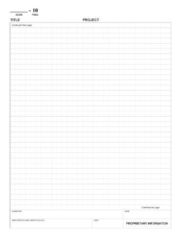 BookFactory Black Laboratory Notebook 96 Pages .25” Grid Format, 8 7/8” X