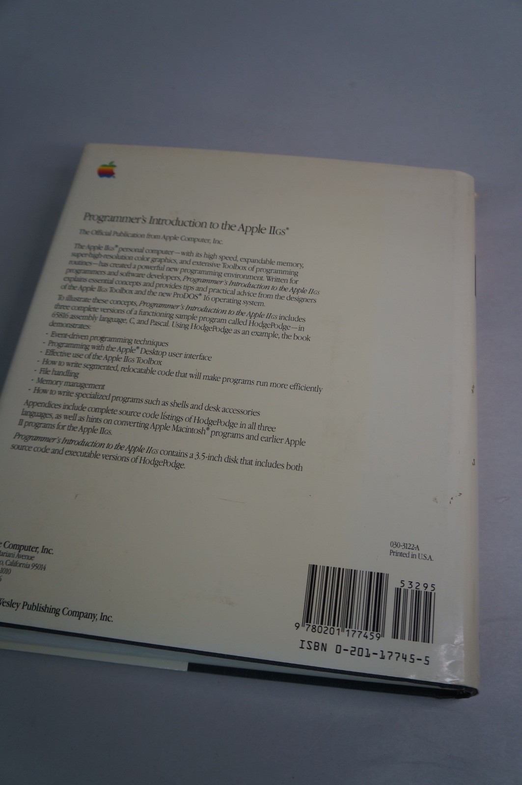Apple ll Programmers’s Introduction to the Apple IIGS- 450+ Pages HC DJ