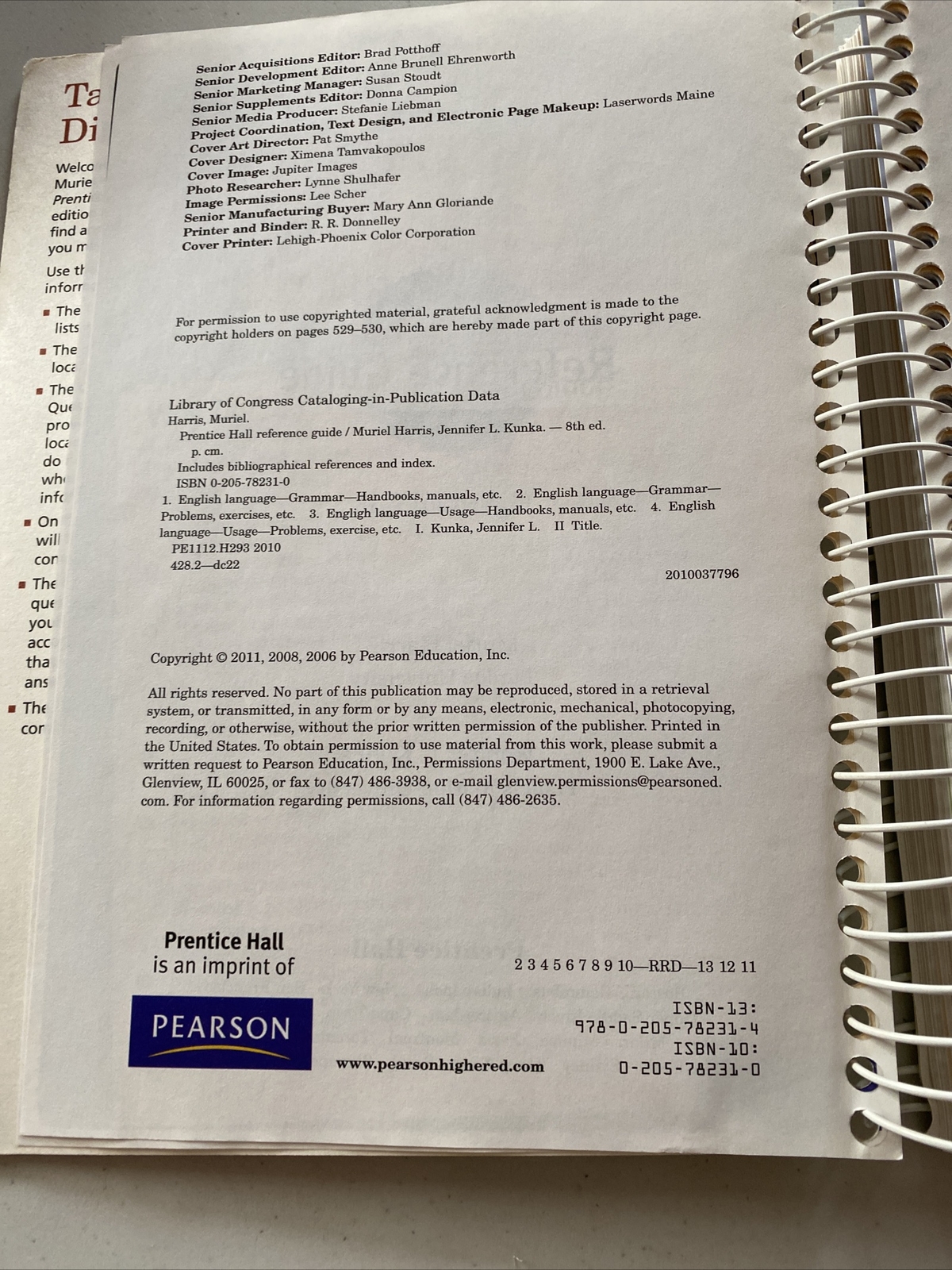 Prentice Hall Reference Guide 8th Ed. Harris,Kunka.