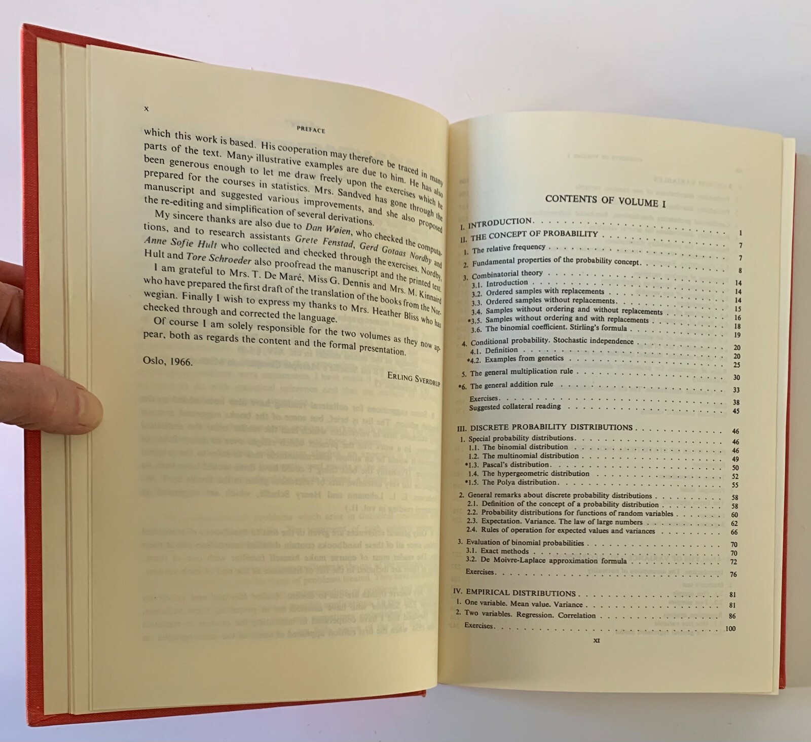 Basic Concepts Statistical Inference Laws & Chance Variations 1967 Sverdrup V1