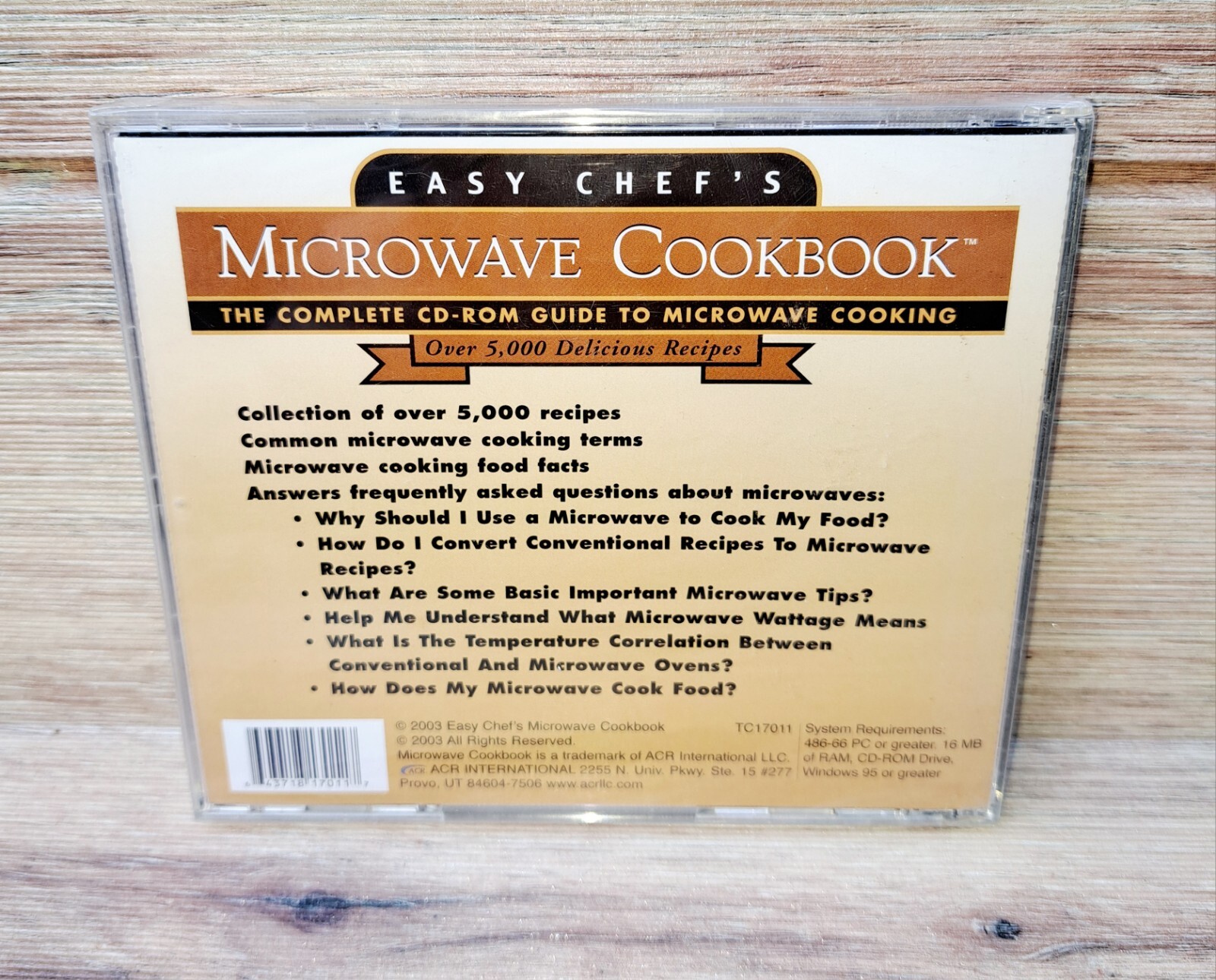 Easy Chef’s Microwave Cookbook (CD-ROM) Guide 5,000 Delicious Recipes- Brand New