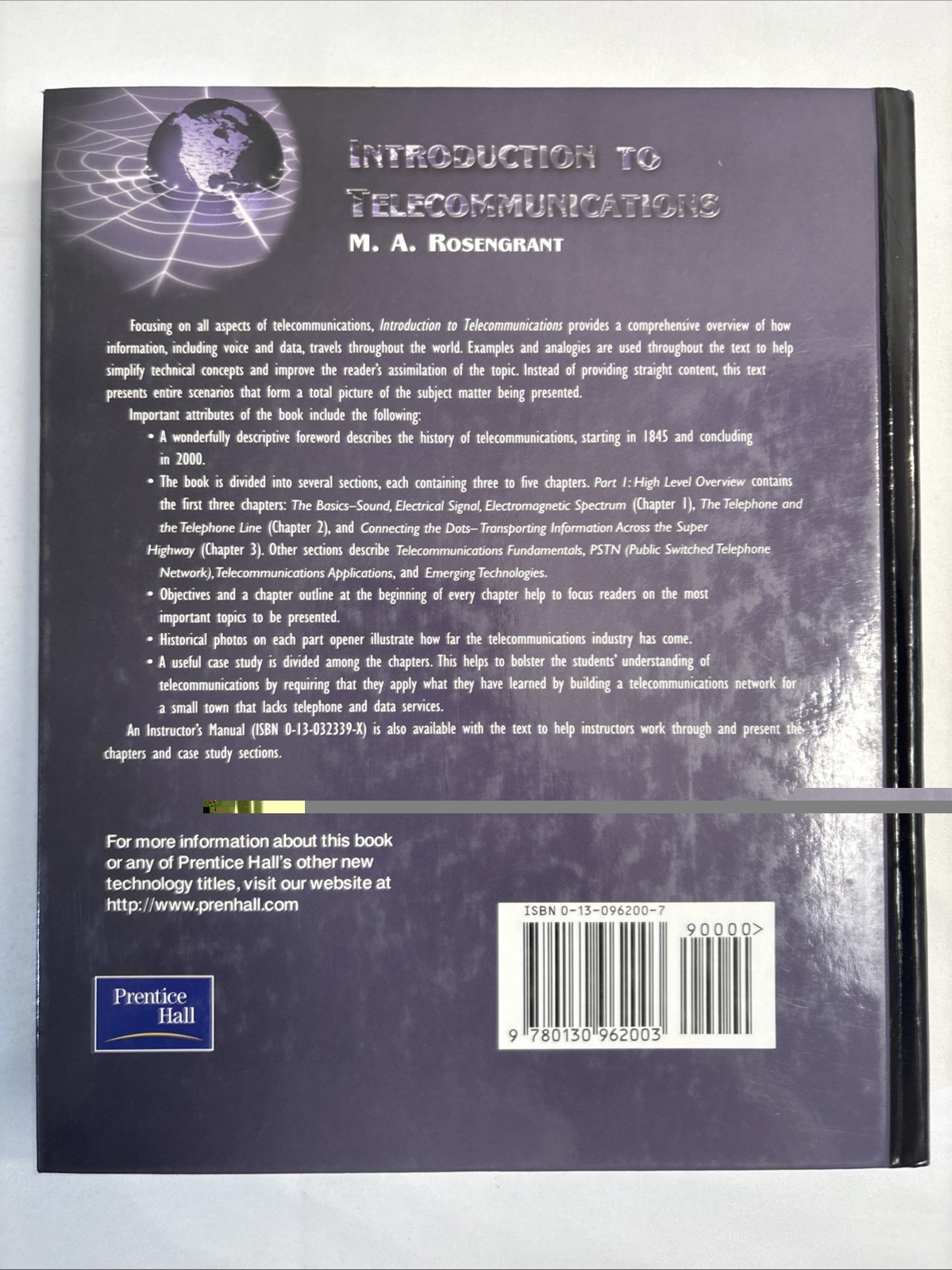 Introduction to Telecommunications by M. A. Rosengrant (2001, Hardcover)
