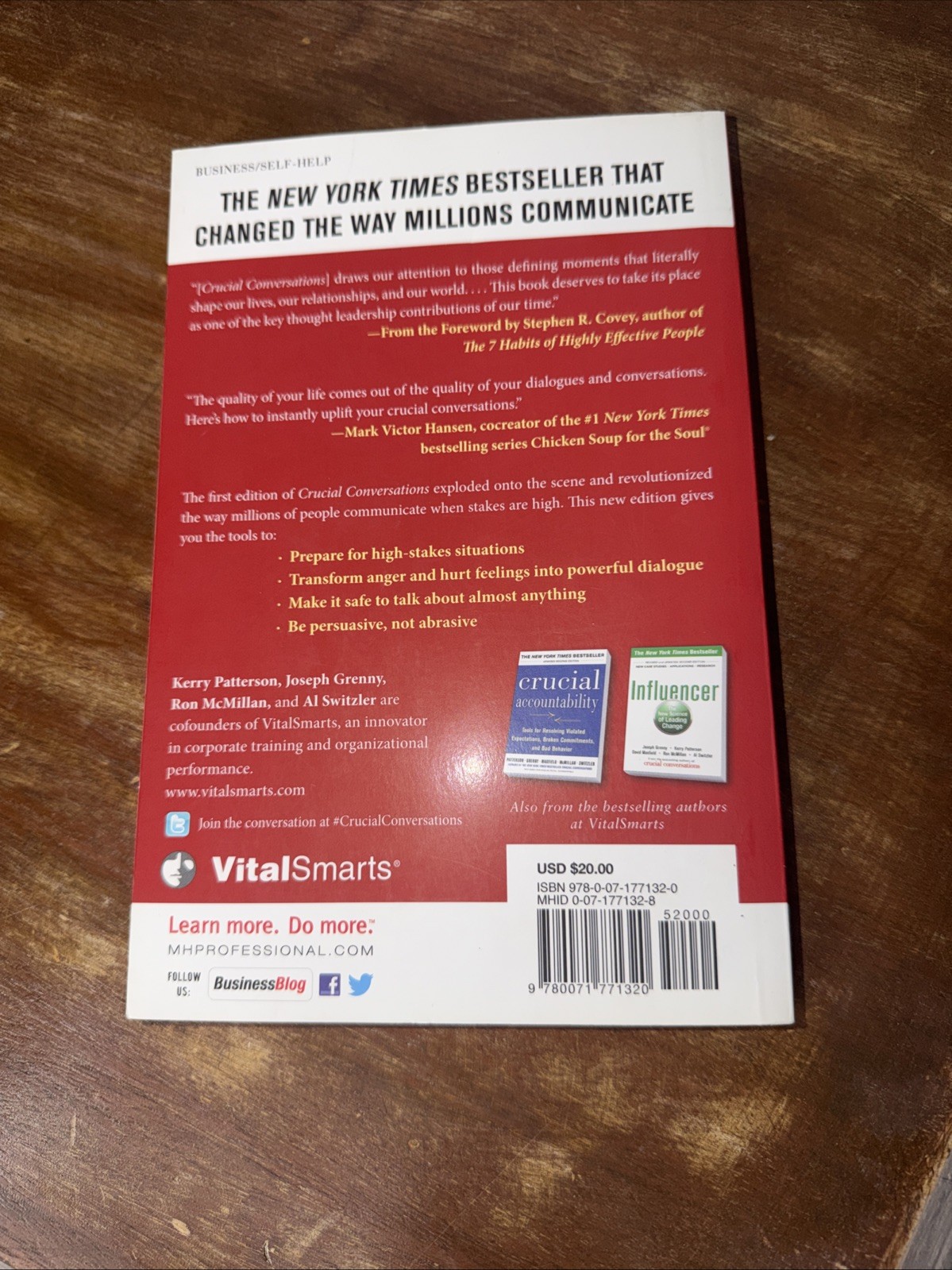 Crucial Conversations Tools for – paperback, Kerry Patterson, 9780071771320, new