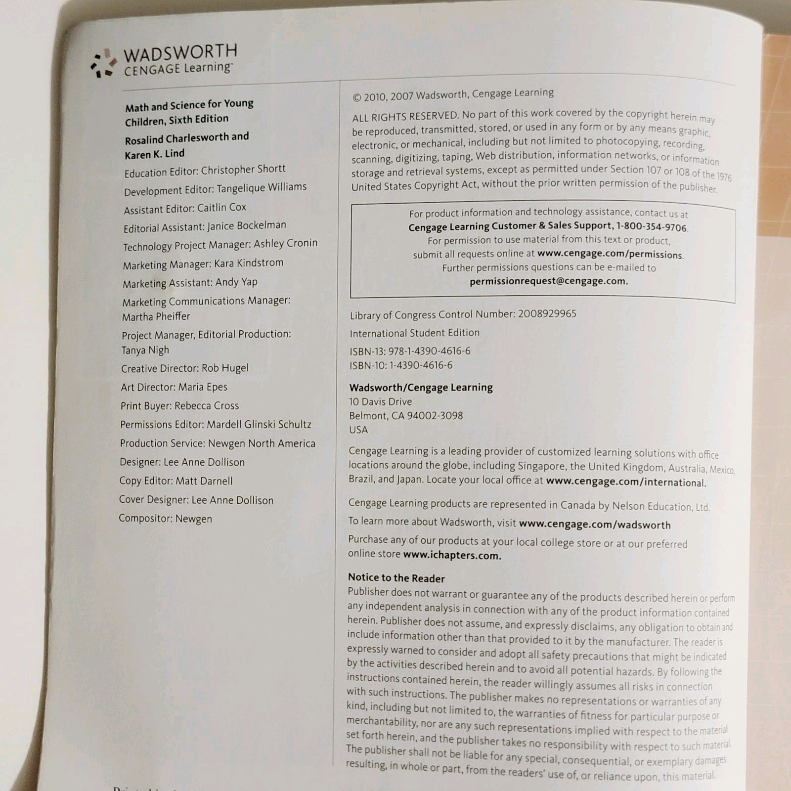 Math & Science for Young Children Book International Edition, 6th Edition