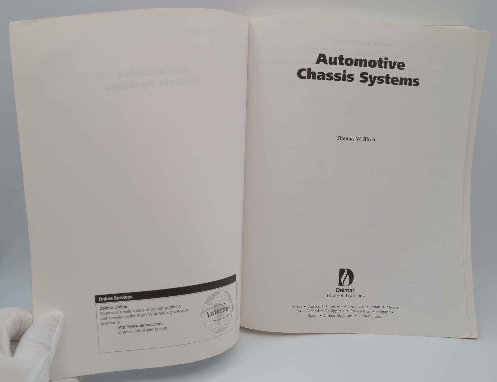 Automotive Chassis Systems by Thomas W. Birch – 1st Edition – Delmar – 1999!