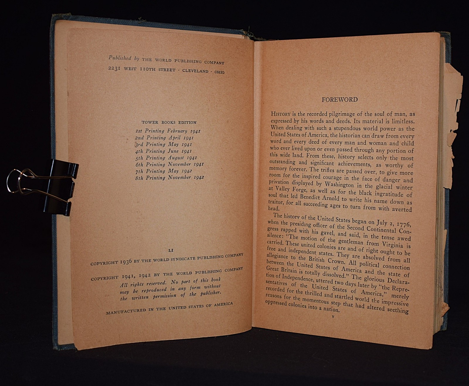 A Complete History of the United States by Clement Wood ~ c 1941 ~ Pages 624~HC