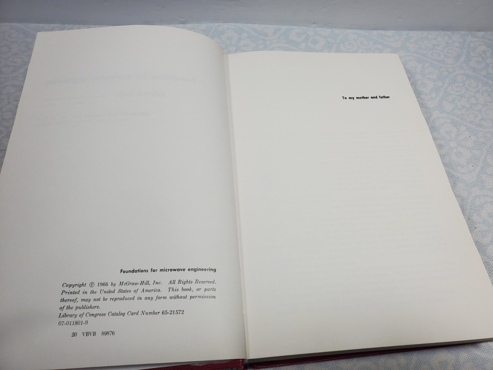 Foundations for Microwave Engineering Robert E. Collin 1st Edition 1966
