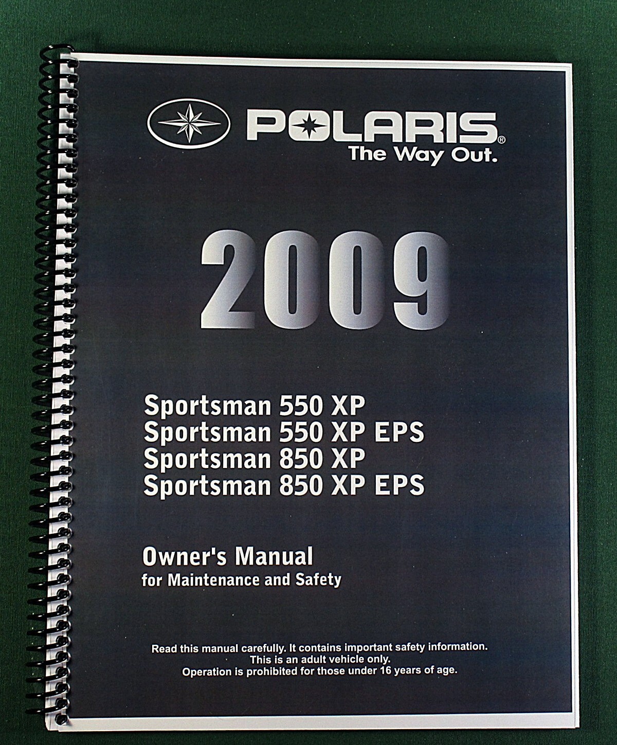 2009 Polaris Sportsman 550XP ATV Owner’s Manual: 141 Pages & Clear Covers!