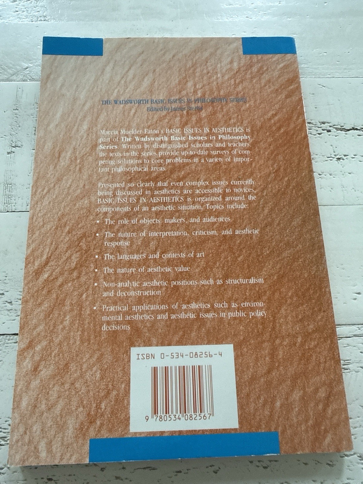 Basic Issues in Aesthetics 1988 Marcia Eaton Wadsworth PB Philosophy Textbook