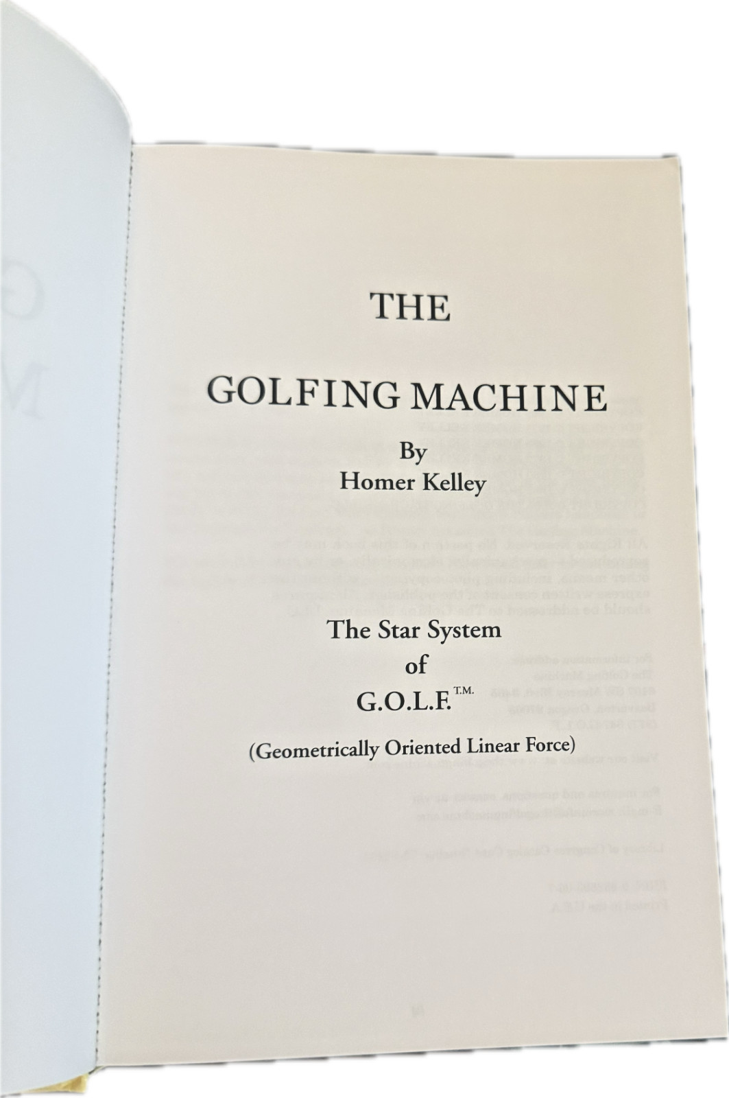 The Golfing Machine Edition by Homer Kelley, 2006 7th Edition Hardcover Rare