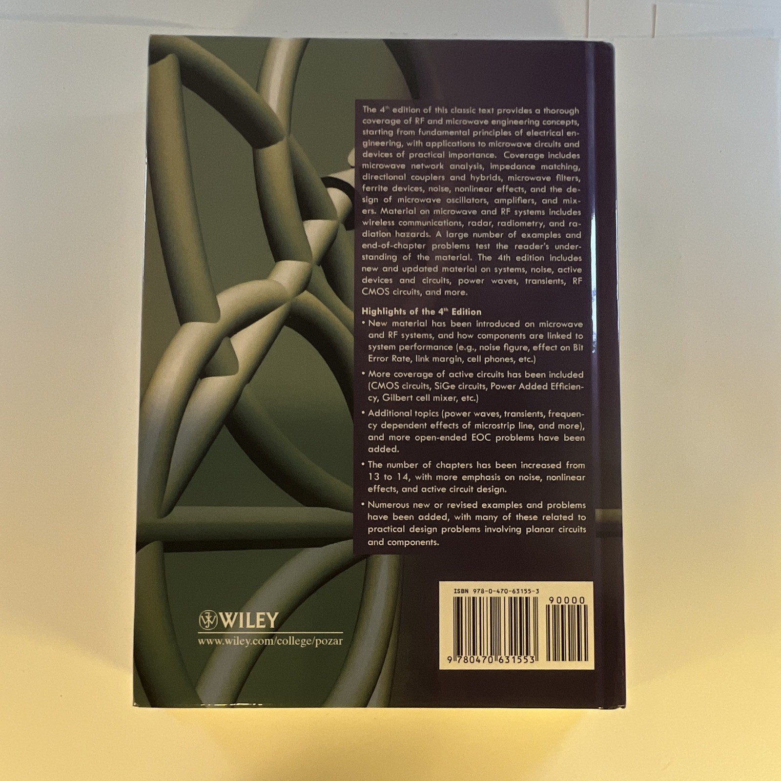 Wiley Microwave Engineering 4th Ed David M. Pozar 2012 HC Textbook