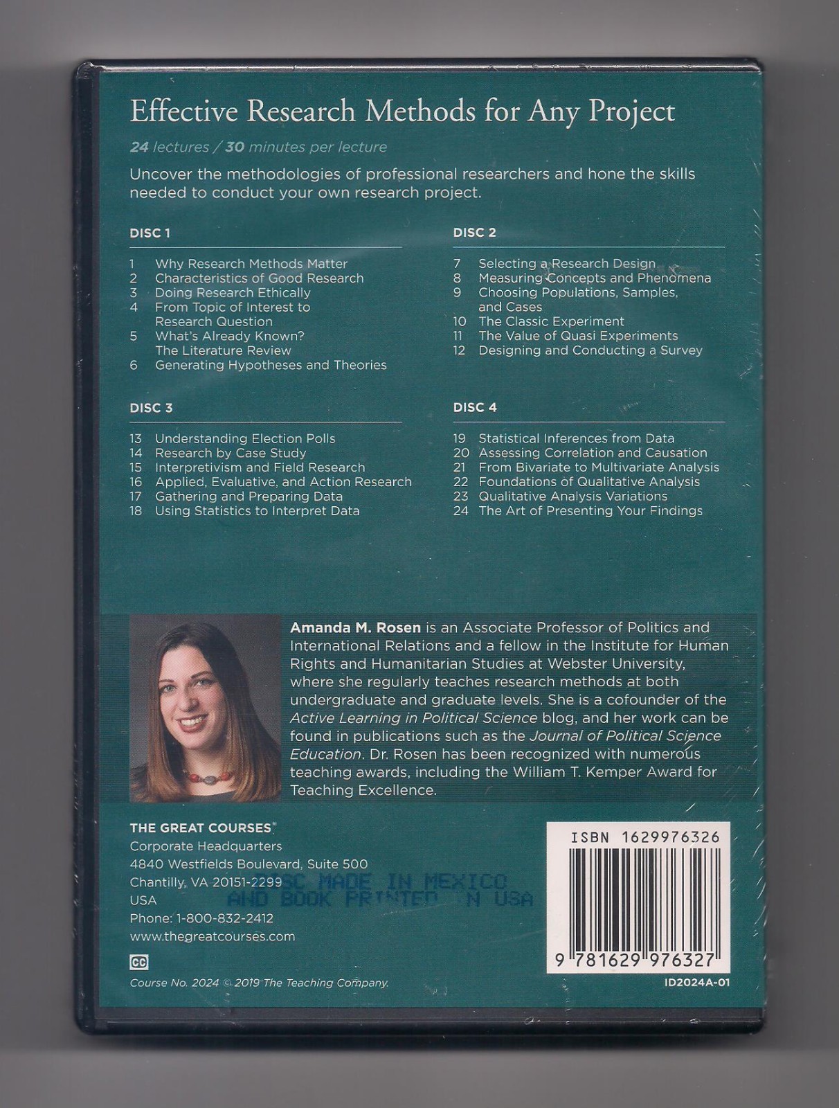 EFFECTIVE RESEARCH METHODS FOR ANY PROJECT 4-DVD set + Book SEALED Great courses