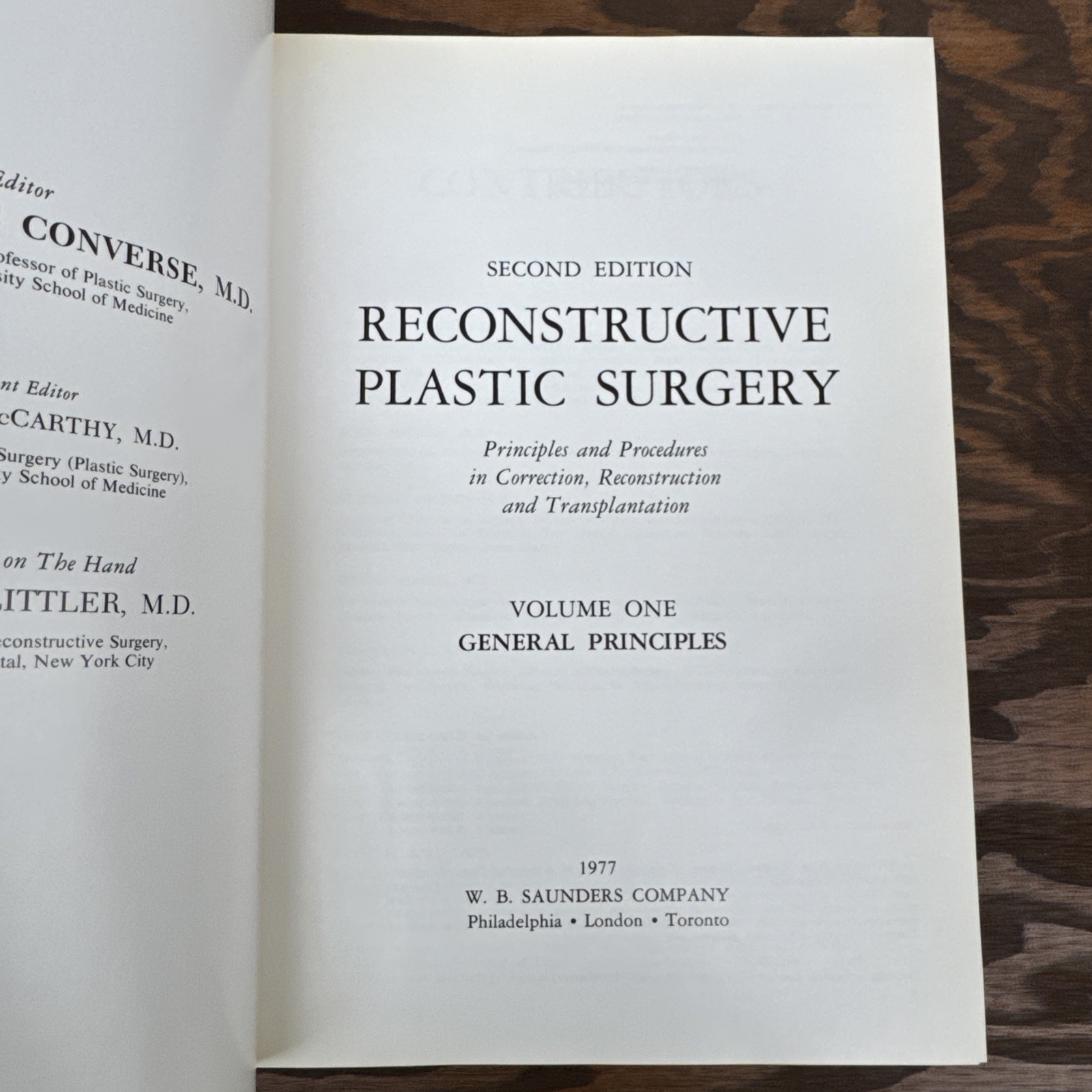 RECONSTRUCTIVE PLASTIC SURGERY: PRINCIPLES AND PROCEDURES John Converse 7 Vol