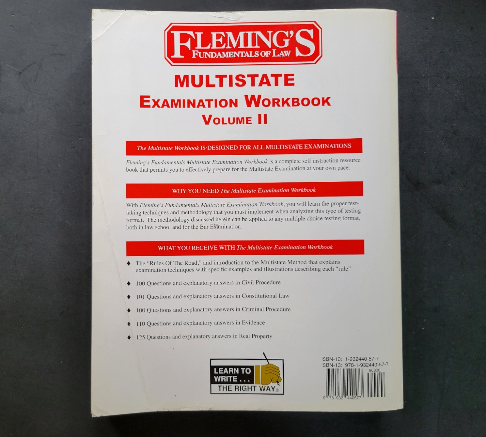 MULTISTATE EXAMINATION WORKBOOK VOL 2 CIVIL PROCEDURE – Fleming Vol II