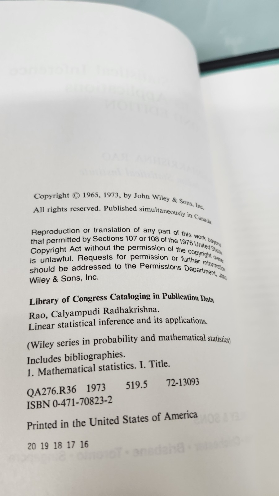 Linear Statistical Inference and Its Applications by Calyampudi Radhakrishna Rao