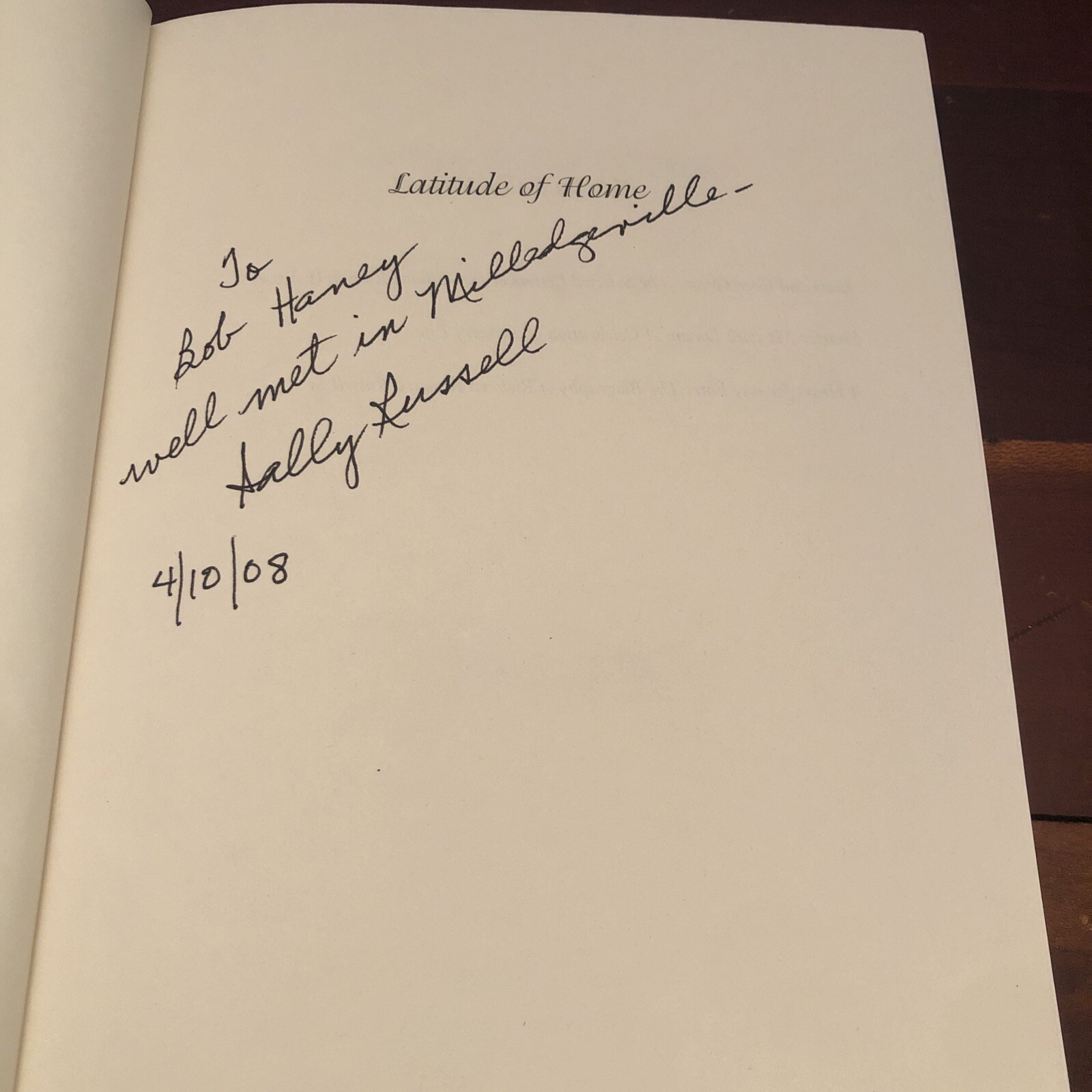 Latitude of Home: A Storytelling Journey 2008 Signed Sally Russell 1st Edition