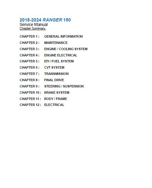 2018-2024 Polaris Ranger 150 Service Manual: w/ Protective Covers