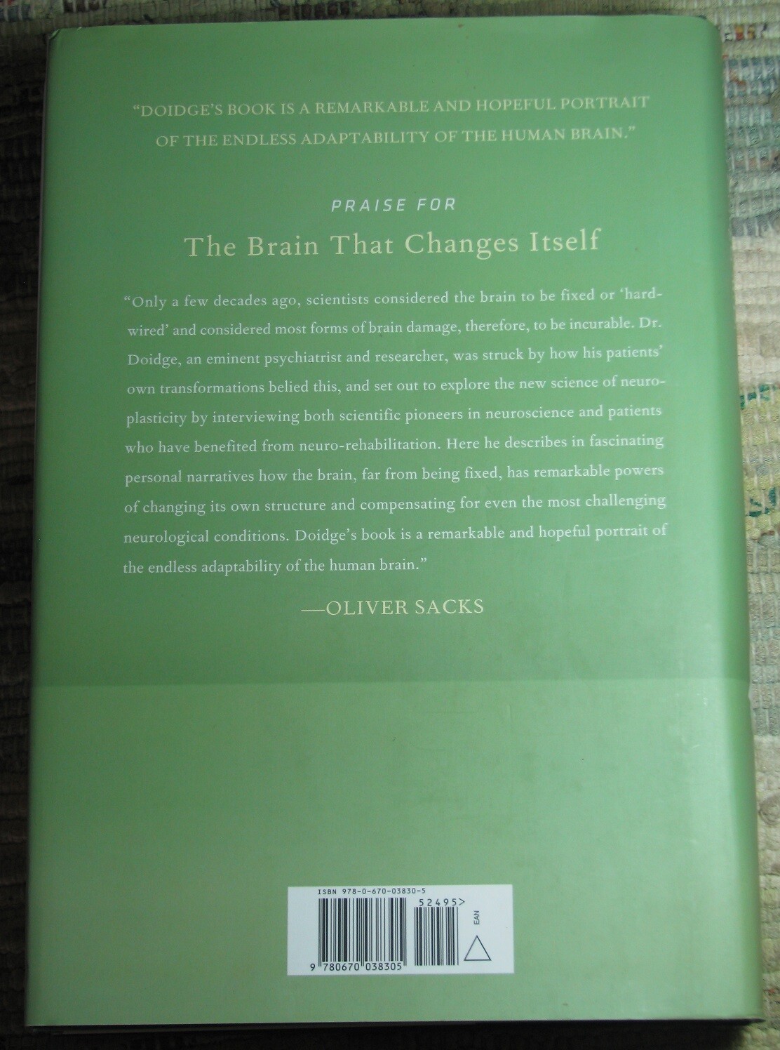 THE BRAIN THAT CHANGES ITSELF by Norman Doidge 2007 Hardcover